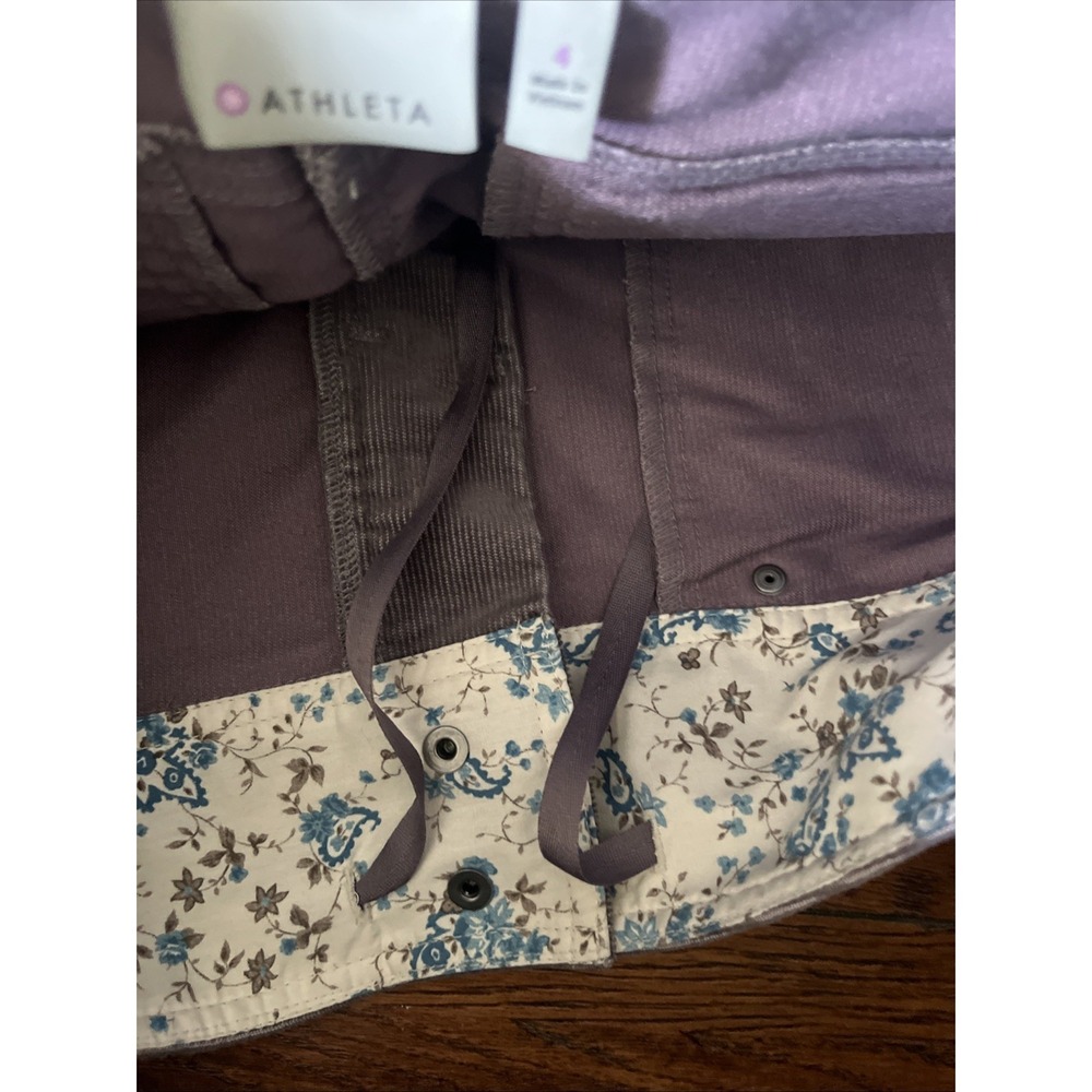 Athleta Skirt Size‎ 4 Tall Short Purple Corduroy Pockets - Picture 6 of 10